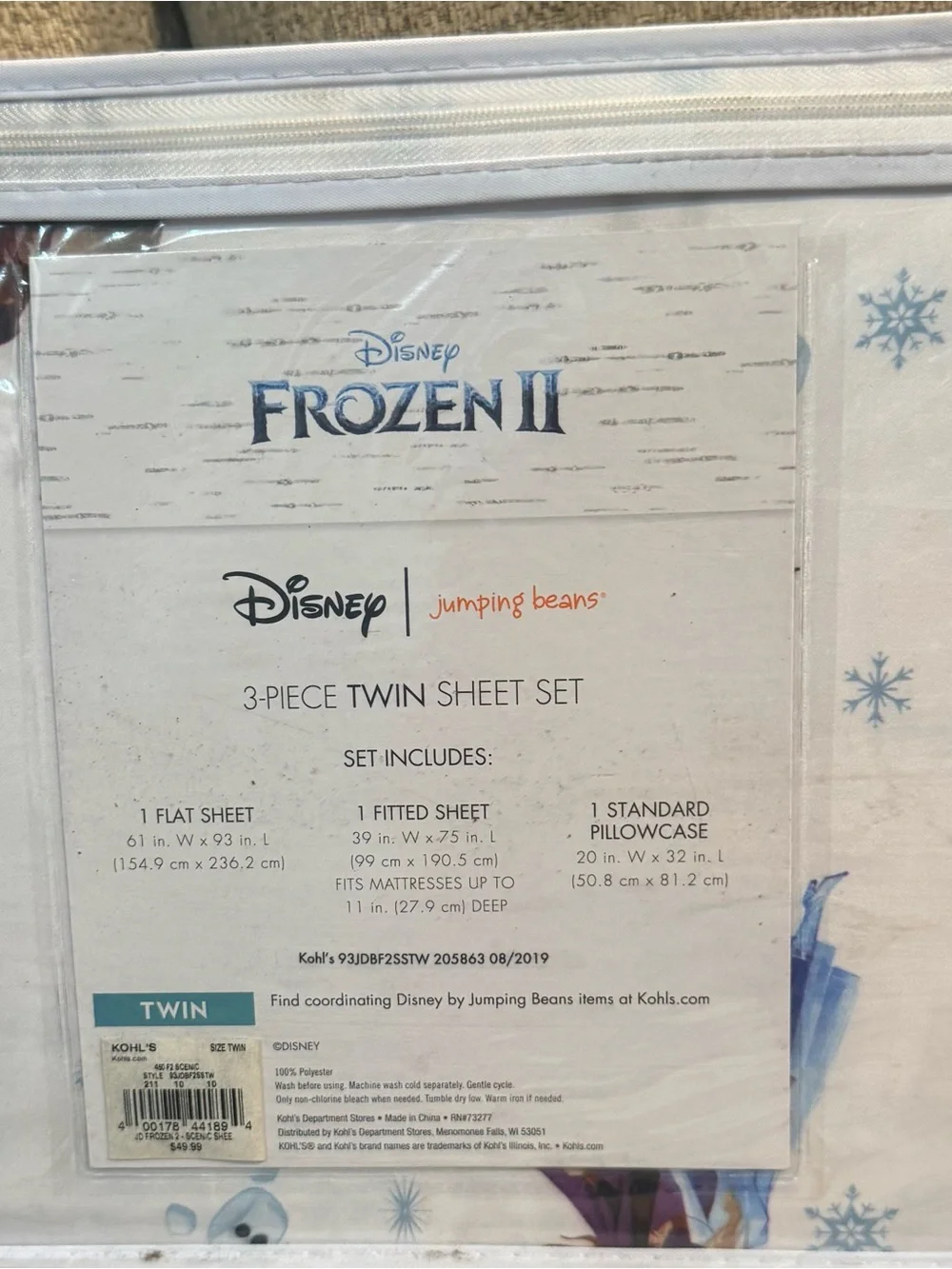 Disney Frozen II Twin Sheet Set - Purple, White